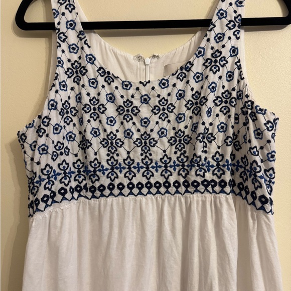 LOFT White and Blue Embroidered Dress - Picture 2 of 4